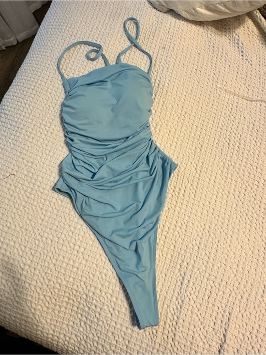 Other - Light Blue Ruched One-Piece Swimsuit